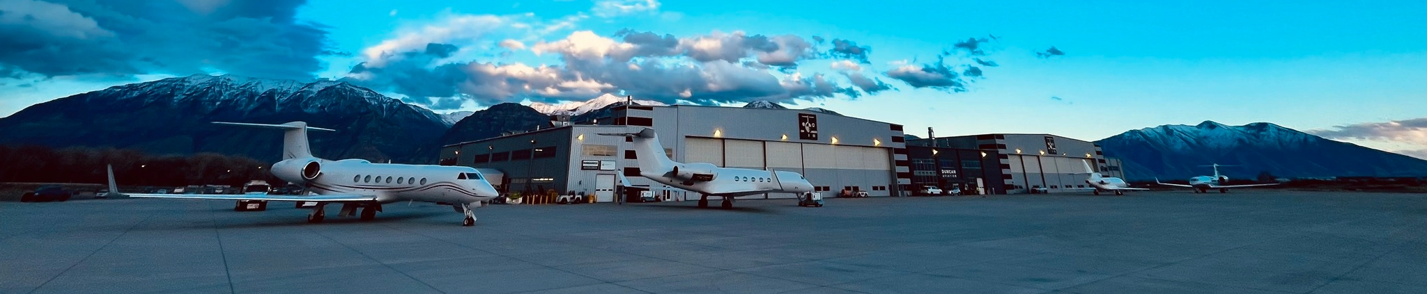 Gulfstream aircraft outside of Duncan Aviation's Provo, UT maintenance facility